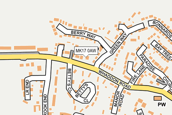 MK17 0AW map - OS OpenMap – Local (Ordnance Survey)