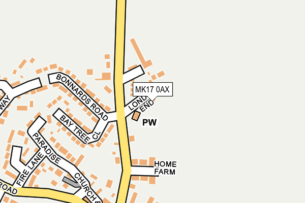 MK17 0AX map - OS OpenMap – Local (Ordnance Survey)