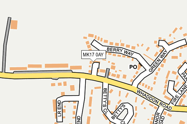 MK17 0AY map - OS OpenMap – Local (Ordnance Survey)