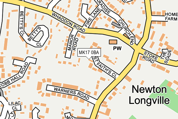 MK17 0BA map - OS OpenMap – Local (Ordnance Survey)