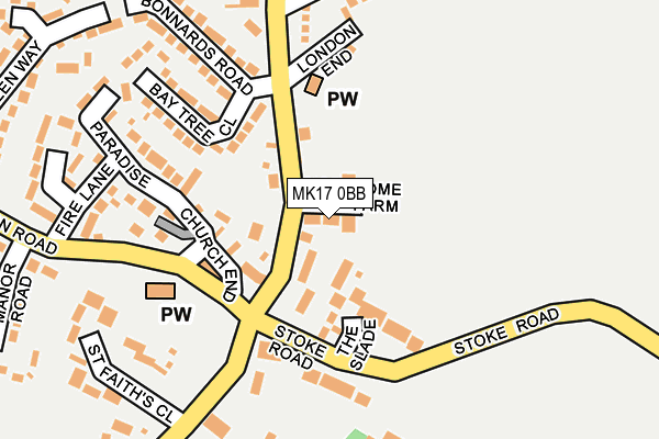 MK17 0BB map - OS OpenMap – Local (Ordnance Survey)