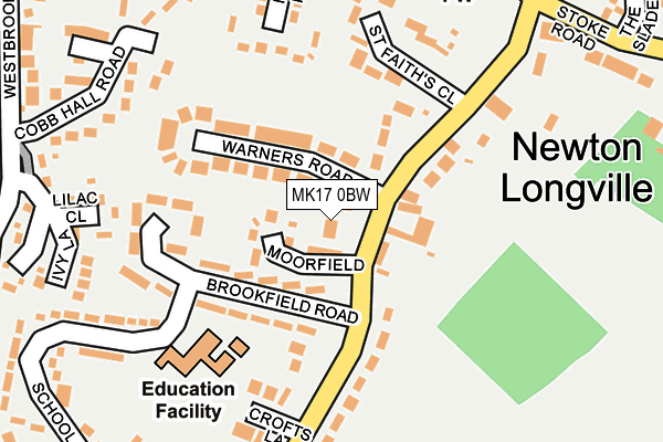 MK17 0BW map - OS OpenMap – Local (Ordnance Survey)