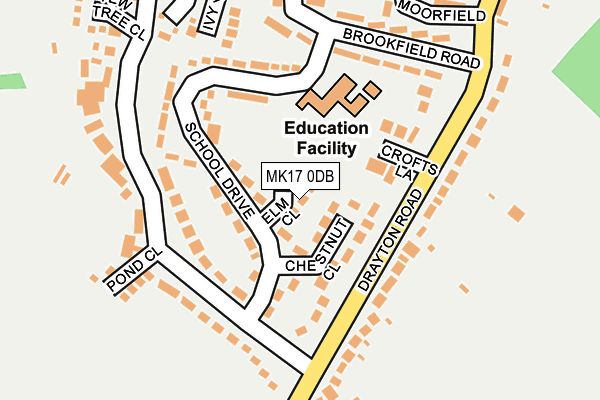 MK17 0DB map - OS OpenMap – Local (Ordnance Survey)