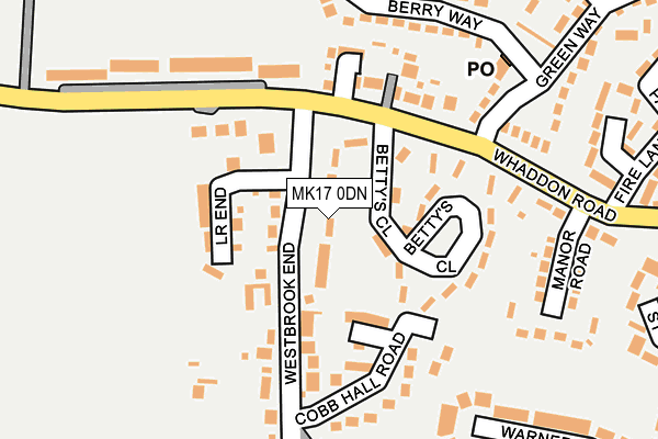 MK17 0DN map - OS OpenMap – Local (Ordnance Survey)