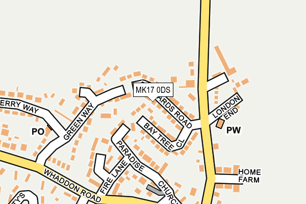 MK17 0DS map - OS OpenMap – Local (Ordnance Survey)