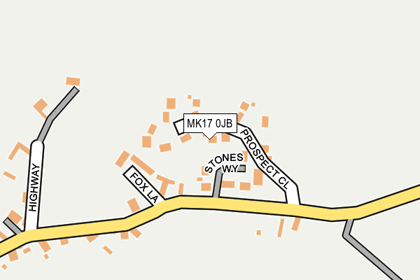 MK17 0JB map - OS OpenMap – Local (Ordnance Survey)