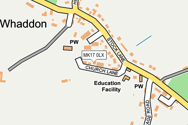 MK17 0LX map - OS OpenMap – Local (Ordnance Survey)