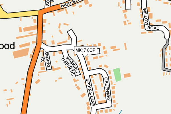 MK17 0QP map - OS OpenMap – Local (Ordnance Survey)