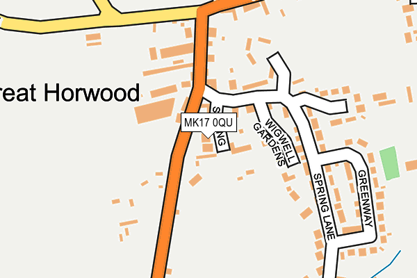 MK17 0QU map - OS OpenMap – Local (Ordnance Survey)