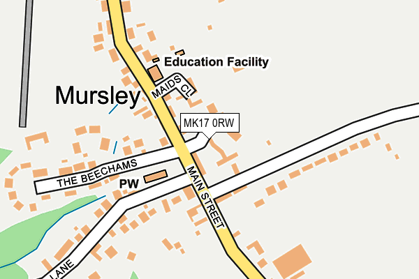 MK17 0RW map - OS OpenMap – Local (Ordnance Survey)