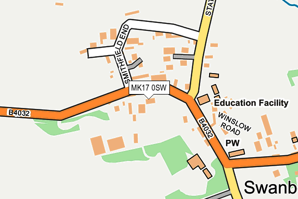 MK17 0SW map - OS OpenMap – Local (Ordnance Survey)