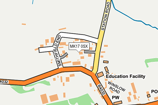 MK17 0SX map - OS OpenMap – Local (Ordnance Survey)