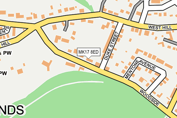 MK17 8ED map - OS OpenMap – Local (Ordnance Survey)