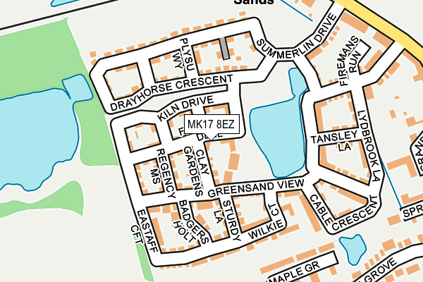 MK17 8EZ map - OS OpenMap – Local (Ordnance Survey)