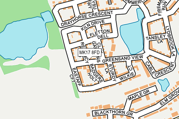 MK17 8FD map - OS OpenMap – Local (Ordnance Survey)