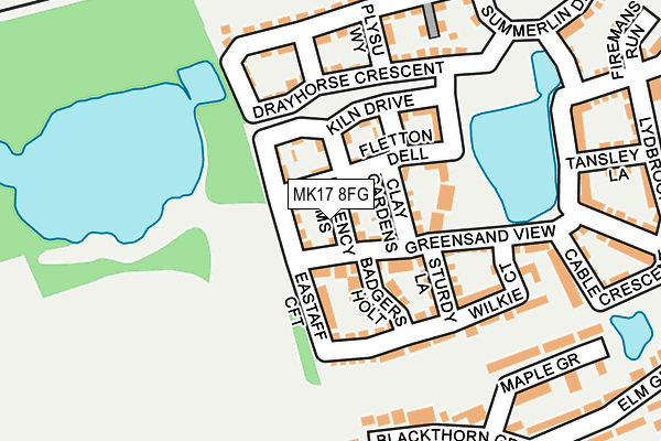 MK17 8FG map - OS OpenMap – Local (Ordnance Survey)