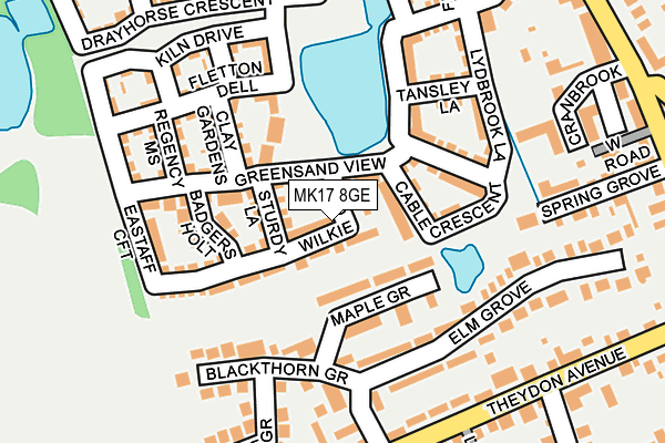 MK17 8GE map - OS OpenMap – Local (Ordnance Survey)