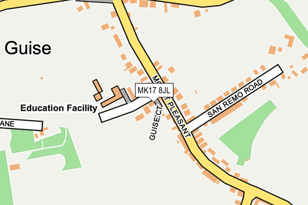 MK17 8JL map - OS OpenMap – Local (Ordnance Survey)