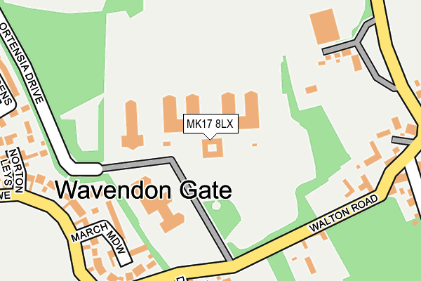 MK17 8LX map - OS OpenMap – Local (Ordnance Survey)