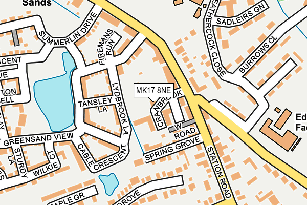 MK17 8NE map - OS OpenMap – Local (Ordnance Survey)