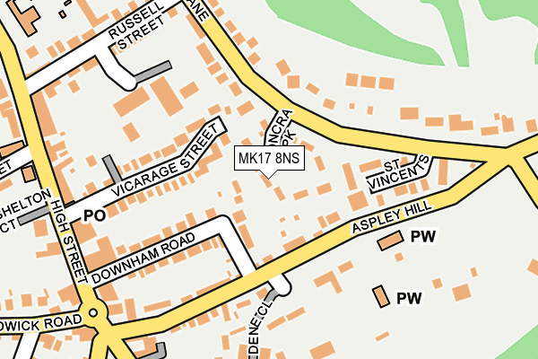 MK17 8NS map - OS OpenMap – Local (Ordnance Survey)