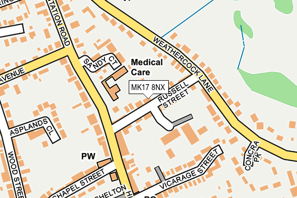 MK17 8NX map - OS OpenMap – Local (Ordnance Survey)