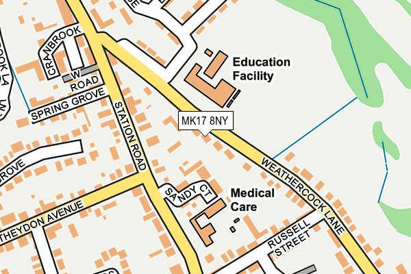 MK17 8NY map - OS OpenMap – Local (Ordnance Survey)