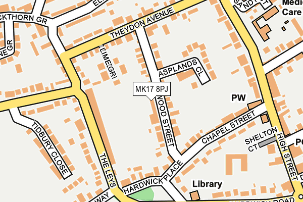 MK17 8PJ map - OS OpenMap – Local (Ordnance Survey)