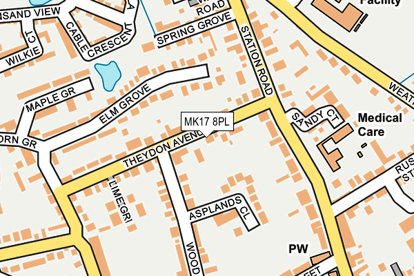 MK17 8PL map - OS OpenMap – Local (Ordnance Survey)