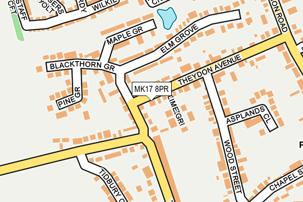 MK17 8PR map - OS OpenMap – Local (Ordnance Survey)