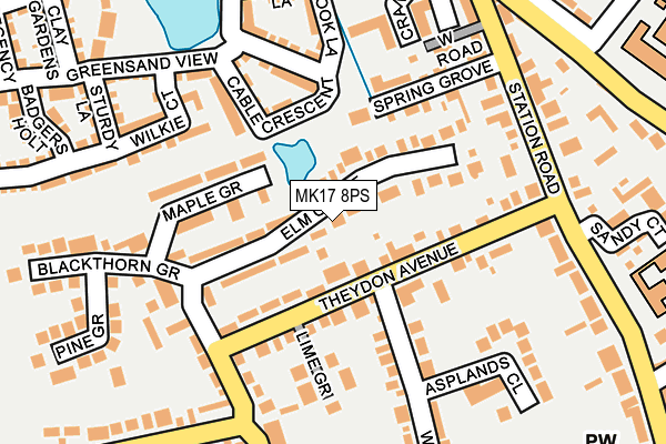 MK17 8PS map - OS OpenMap – Local (Ordnance Survey)