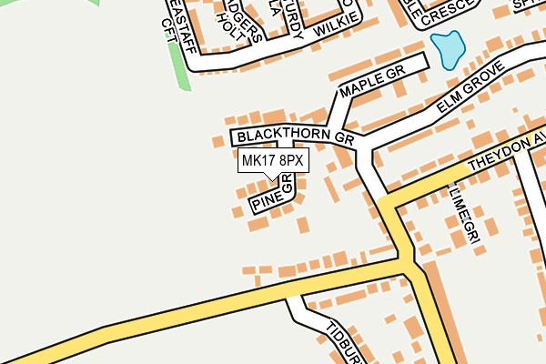 MK17 8PX map - OS OpenMap – Local (Ordnance Survey)