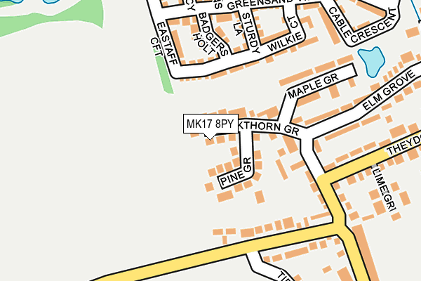 MK17 8PY map - OS OpenMap – Local (Ordnance Survey)