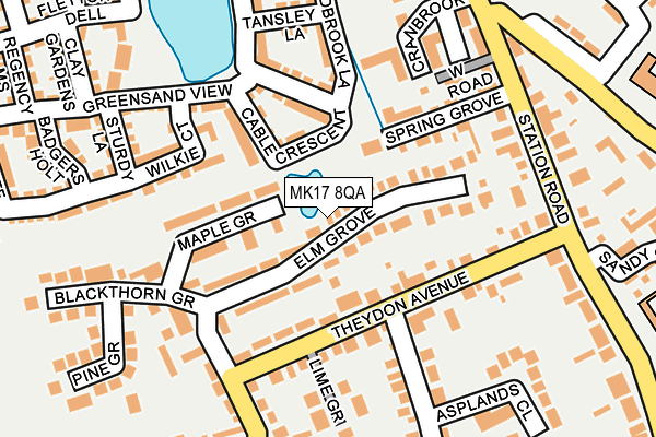 MK17 8QA map - OS OpenMap – Local (Ordnance Survey)