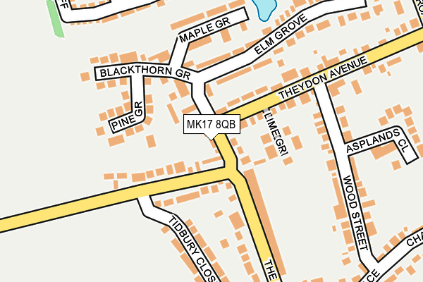 MK17 8QB map - OS OpenMap – Local (Ordnance Survey)
