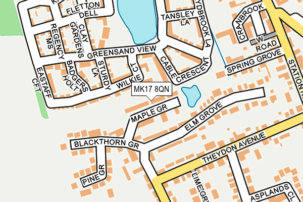 MK17 8QN map - OS OpenMap – Local (Ordnance Survey)