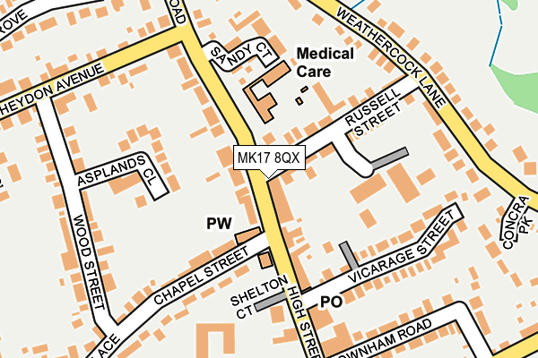 MK17 8QX map - OS OpenMap – Local (Ordnance Survey)