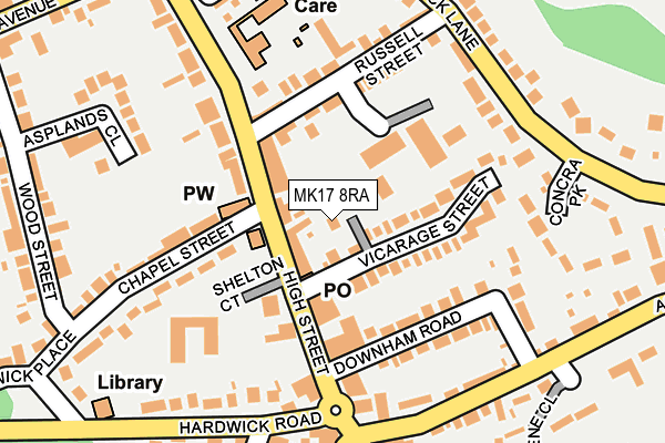 MK17 8RA map - OS OpenMap – Local (Ordnance Survey)