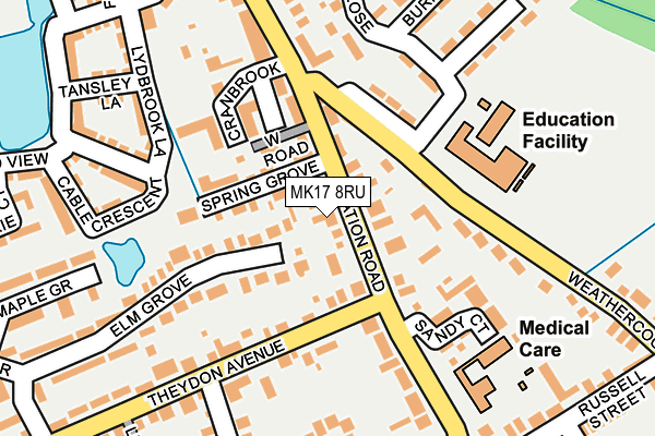 MK17 8RU map - OS OpenMap – Local (Ordnance Survey)