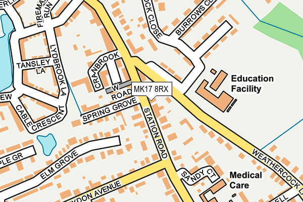 MK17 8RX map - OS OpenMap – Local (Ordnance Survey)