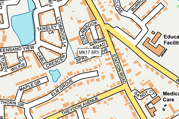 MK17 8RY map - OS OpenMap – Local (Ordnance Survey)