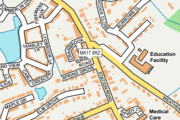 MK17 8RZ map - OS OpenMap – Local (Ordnance Survey)