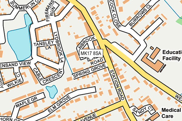 MK17 8SA map - OS OpenMap – Local (Ordnance Survey)