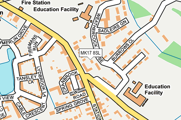 MK17 8SL map - OS OpenMap – Local (Ordnance Survey)