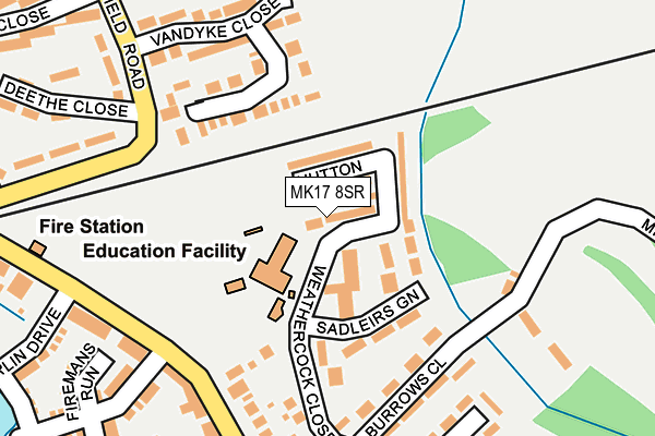 MK17 8SR map - OS OpenMap – Local (Ordnance Survey)