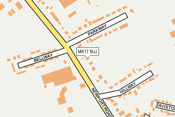 MK17 8UJ map - OS OpenMap – Local (Ordnance Survey)