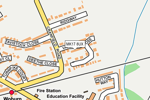 MK17 8UX map - OS OpenMap – Local (Ordnance Survey)