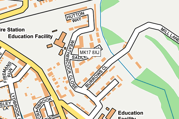 MK17 8XJ map - OS OpenMap – Local (Ordnance Survey)