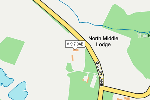 MK17 9AB map - OS OpenMap – Local (Ordnance Survey)