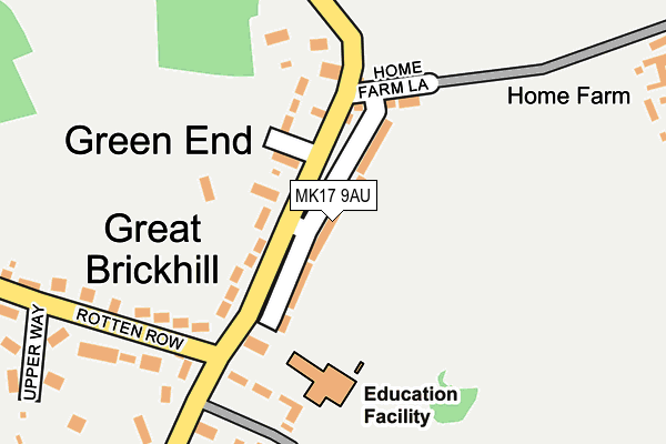 MK17 9AU map - OS OpenMap – Local (Ordnance Survey)